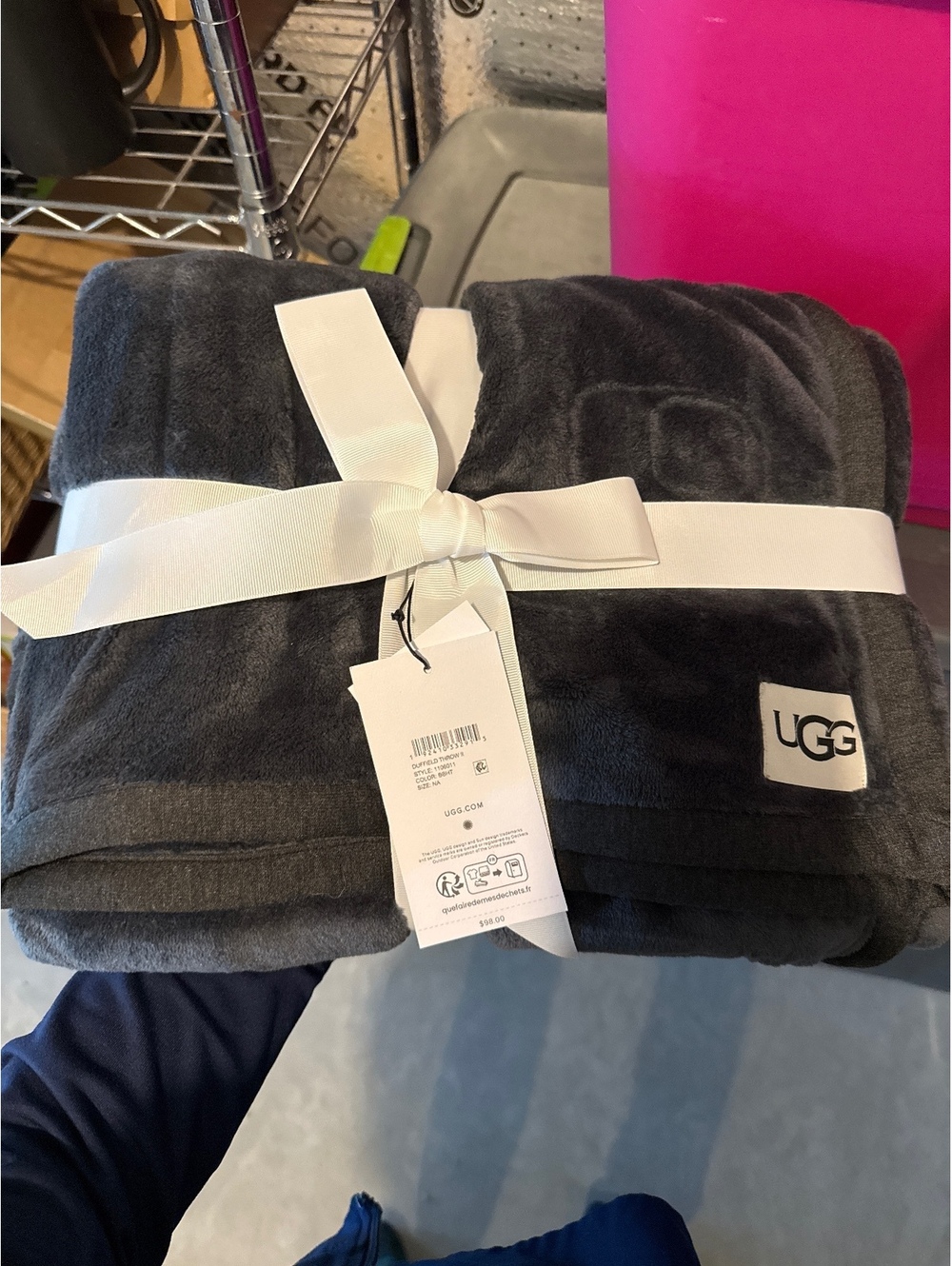 Dark gray Ugg brand blanket
